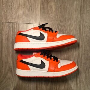 Nike Orange and White Low-Top Sneakers